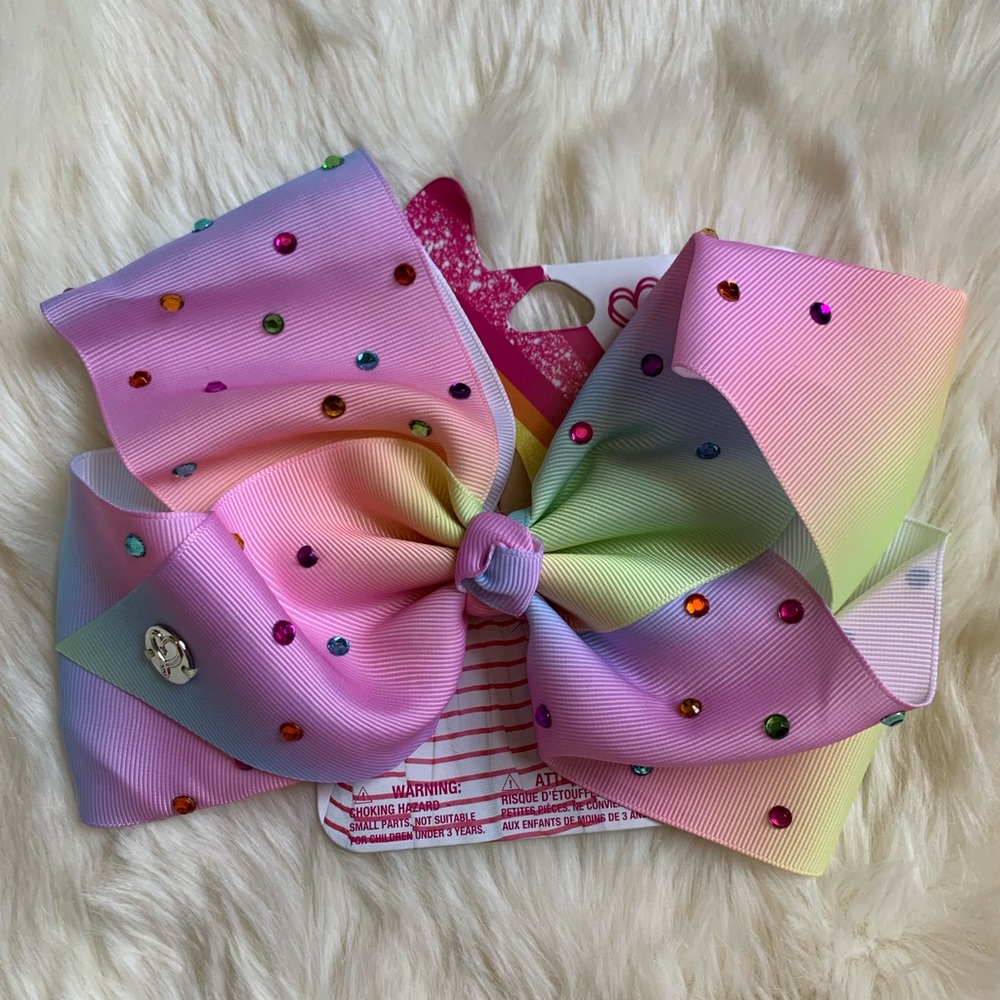 NWT JoJo Siwa Rainbow Rhinestone Bow